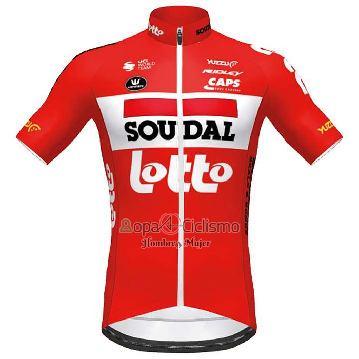 Lotto Soudal Ropa Ciclismo Culotte Corto 2020 Mangas Cortas Rojo
